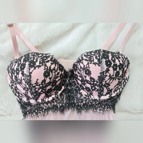 Victoria's Secret Pink Lace-Trim Babydoll  Size 34B - Picture 3 of 7